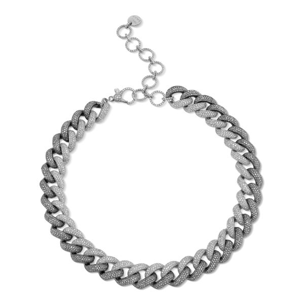 DIAMOND TWO-TONE JUMBO PAVE LINK NECKLACE