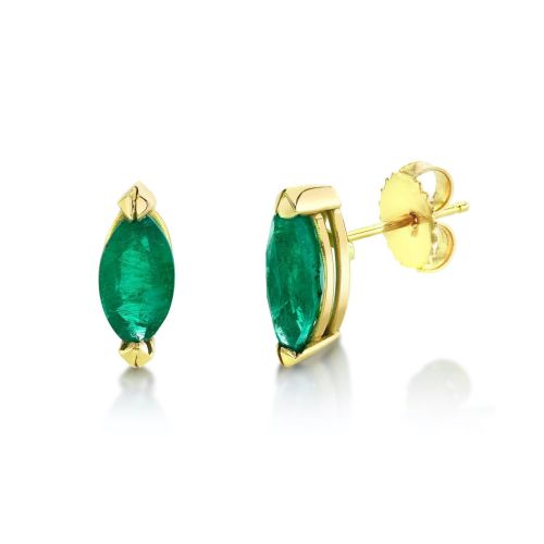 EMERALD MARQUISE STUDS